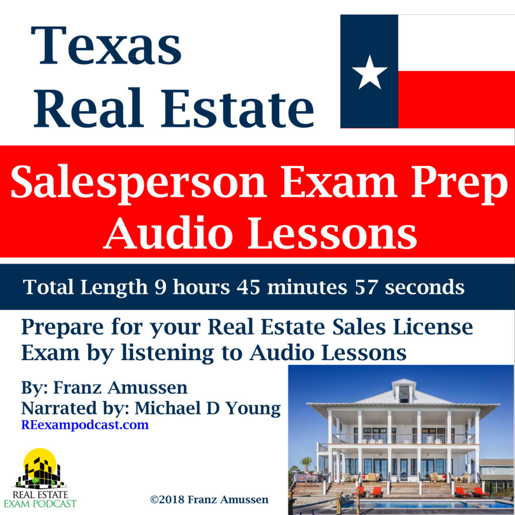 Texas Real Estate Salesperson Exam Lesson book cover and link